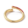 Rack Plating Brass Cubic Zirconia Open Cuff Rings for Women RJEW-S407-04H-3