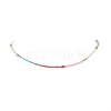 Glass & Brass Beaded Necklaces NJEW-JN04155-4