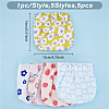 HOBBIESAY 5pcs 5 style Flower/Peach Pattern Cloth Women's Mini Cosmetics Storage Bags ABAG-HY0001-11-2