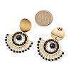 Boho Natural Black Onyx Ear Studs EJEW-MZ00239-3