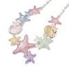 Summer Beach Alloy Colorful Enamel Starfish & Shell Bib Necklaces NJEW-B113-06-2