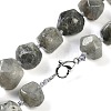 Natural Labradorite Nuggets Beaded Necklaces for Women Men NJEW-K388-01E-01Z-3