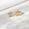 Fashionable Pentagram Brass Stud Earrings MI7430-5