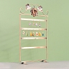 Rectangle with Flower Iron Earrings Storage Rack PW-WG2AE78-01-4