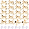 SUNNYCLUE 24Pcs Brass Stud Earring Findings KK-SC0003-91-1