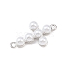 Cross Brass Connector Charms KK-P339-16P-2