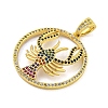 Real 18K Gold Plated Brass Micro Pave Cubic Zirconia Pendants KK-R159-37G-2