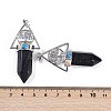 Synthetic Blue Goldstone Faceted Pointed Bullet Big Pendants G-H076-02P-04-3