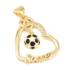 Football Brass Micro Pave Cubic Zirconia Pendants KK-A297-09C-G-2