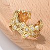 Brass Micro Pave Cubic Zirconia Cuff Finger Rings RJEW-C120-01G-3