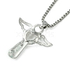 Cubic Zirconia Fairy with Heart Pendant Necklace with Box Chains NJEW-C004-01C-3