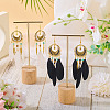 2Pairs 2 Colors Feather Chandelier Earrings EJEW-TA0001-81C-6