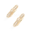 Brass Micro Pave Clear Cubic Zirconia Cuff Earrings EJEW-G274-06G-2