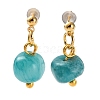 Natural Howlite 304 Stainless Steel Dangle Stud Earrings EJEW-H017-02G-01-2