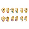 Brass Micro Pave Cubic Zirconia Earrings EJEW-E309-07G-1
