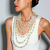 Plastic Imitation Pearl Multi-layer Necklaces & Dangle Earring Set FS-WG734E6-01-3