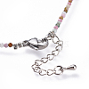 Natural Tourmaline Beaded Necklaces NJEW-JN02492-08-3