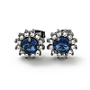 Flower Brass Micro Pave Clear Cubic Zirconia Stud Earrings EJEW-G387-04B-2