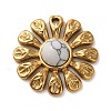 Natural Howlite Flower Pendants STAS-R009-05G-07-1