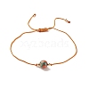 Round Gemstone Braided Bead Bracelet BJEW-JB07966-4