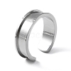 304 Stainless Steel Grooved Cuff Ring Settings RJEW-WH0009-01B-1