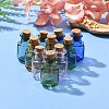 10Pcs 5 Colors Square Glass Cork Bottles Ornament GLAA-FS0001-72-8