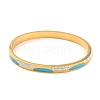 Twist Oval Pattern Enamel & Rhinestone Bangles BJEW-G678-01G-2