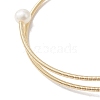 Electroplated Natural Quartz Beaded Cuff Bangle BJEW-JB10195-5