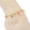 Dyed Natural Freshwater Shell Anklets AJEW-AN00850-2