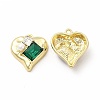 Rack Plating Alloy with Glass Heart with Rectangle Pendants FIND-G051-08LG-2