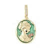 Brass Enamel Pendants KK-F886-02G-01-1