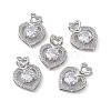 Brass Clear Cubic Zirconia Pendants KK-E068-VA121-1-4