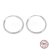 Rhodium Plated 925 Sterling Silver Huggie Hoop Earrings EJEW-K258-02D-P-1