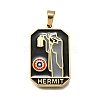 Tarot 304 Stainless Steel Enamel Pendants STAS-M119-09B-G-1