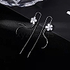 925 Sterling Silver Flower Ear Threads EJEW-P296-20P-4