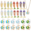 28Pcs 14 Styles Zinc Alloy Enamel Pendants ENAM-AR0001-96-1