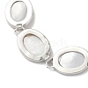 Natural White Shell Link Chain Bracelets BJEW-E077-02P-01-3