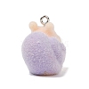 Animal Theme Flocky Opaque Resin Pendants RESI-H042-01P-14-3