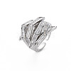 Hug Hand Fingers Cubic Zirconia Cuff Ring X1-RJEW-T016-35P-02-3