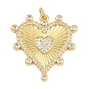 Brass Micro Pave Clear Cubic Zirconia Pendants KK-L275-71L-G-1