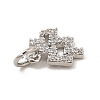 Brass Micro Pave Cubic Zirconia Charms KK-E077-02P-09-3