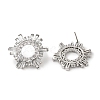 Clear Cubic Zirconia Sun Stud Earrings EJEW-Z019-24D-P-2