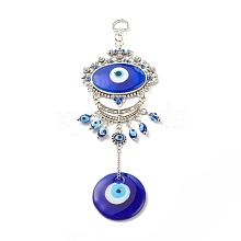 Glass Turkish Blue Evil Eye Pendant Decoration HJEW-I008-05AS