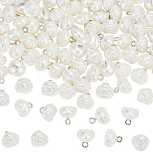 WADORN 100Pcs Plastic Imitation Pearl Shank Buttons FIND-WR0010-12