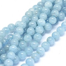 Natural Aquamarine Beads Strands G-F602-05-6mm