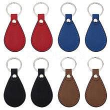 SUPERFINDINGS 8Pcs 4 Colors PU Leather Pendant Keychain FIND-FH0007-87