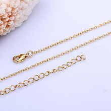 Gold Plated Brass Cable Chain Necklaces NJEW-BB10199-18