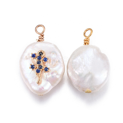 Natural Cultured Freshwater Pearl Pendants PEAR-E013-17E-1