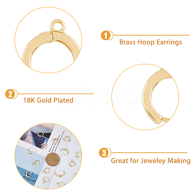 20Pcs Brass Hoop Earrings KK-DC0002-99-1
