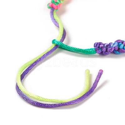 Rainbow Color Polyester Braided Adjustable Bracelet Making for Women BJEW-F454-04-1